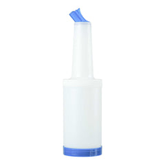 Bar Lux 1 qt Plastic Quick Pour Storage Container Bottle - with Blue Spout and Lid - 3 1/2