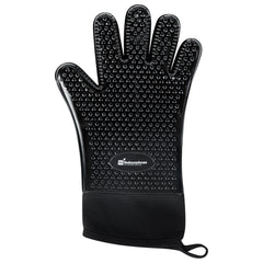 Comfy Grip Black Silicone Oven Mitt - Heat-Resistant, Cotton Lining - 13