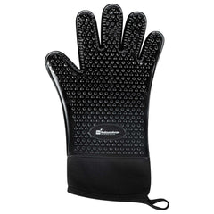 Comfy Grip Black Silicone Oven Mitt - Heat-Resistant, Cotton Lining - 13
