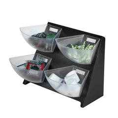 Met Lux Condiment Holder - Black, Steel - 4 Clear Bins - 15 1/2