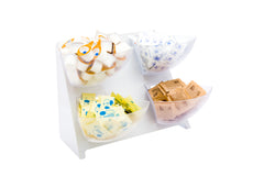 Met Lux Condiment Holder - White, Steel - 4 Clear Bins - 15 1/2