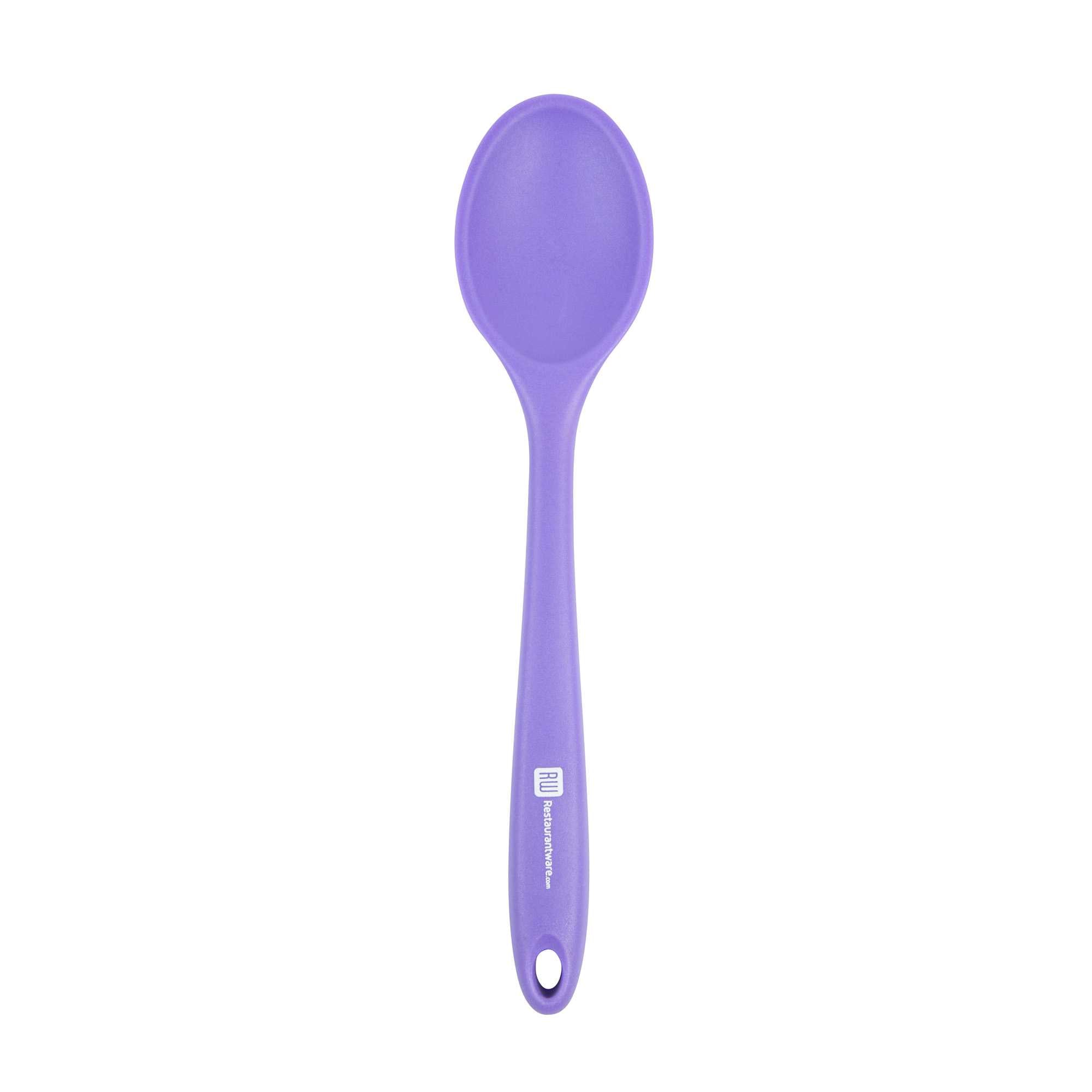 Pastry tek Purple Silicone Mixing Spoon - 10 1/2" x 2 1/4" x 3/4" - 1 count box