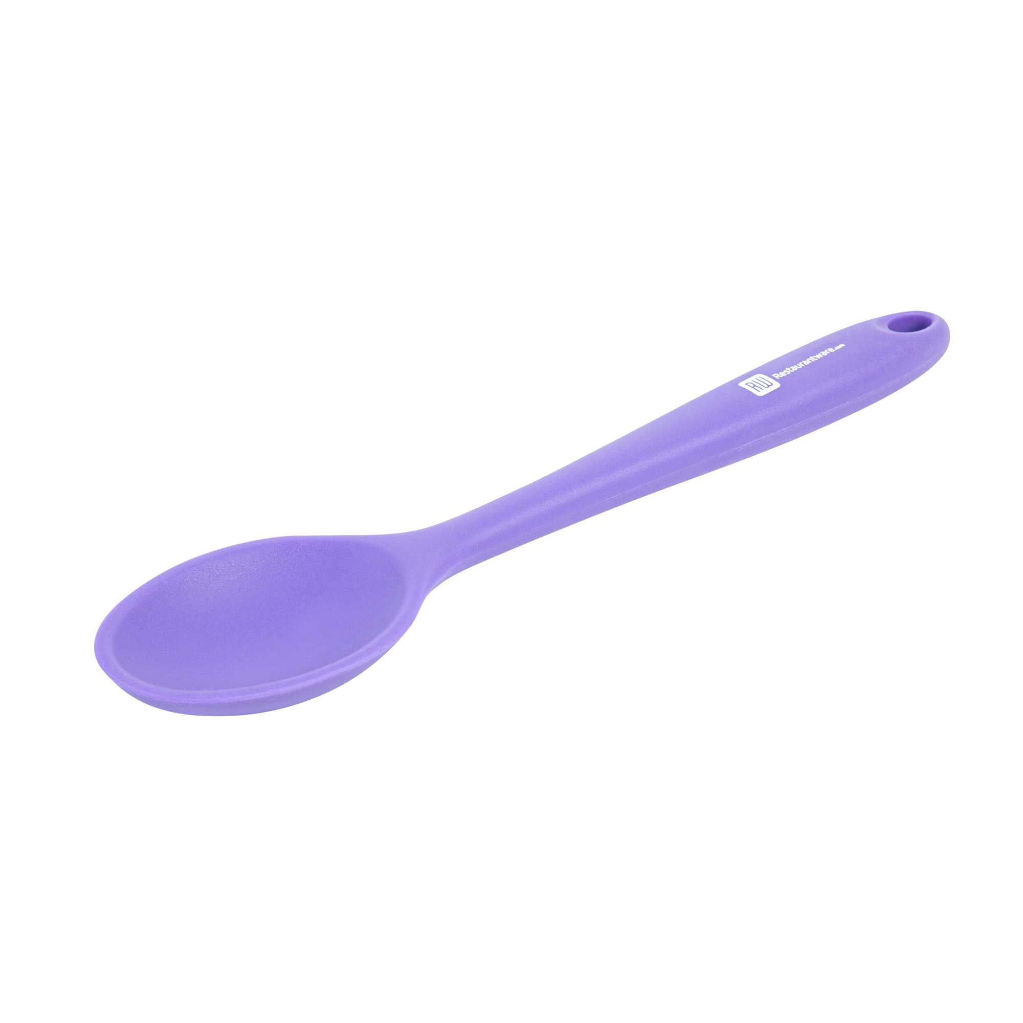 Pastry tek Purple Silicone Mixing Spoon - 10 1/2" x 2 1/4" x 3/4" - 1 count box