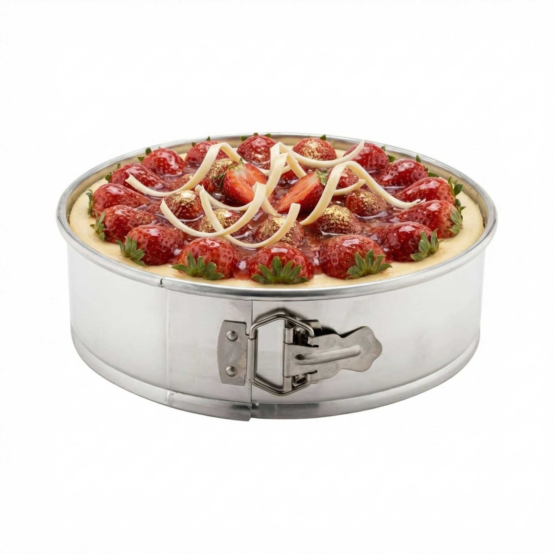 Met Lux 12" Silver Aluminum Springform Cake Pan - 12" x 12" x 3" - 1 count box