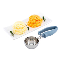 Comfy Grip 4 oz Stainless Steel #8 Portion Scoop - with Gray Ambidextrous Handle - 10 count box