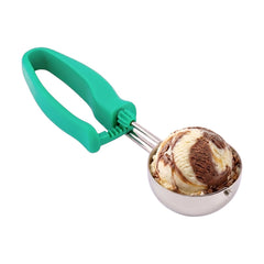 Comfy Grip 2.5 oz Stainless Steel #12 Portion Scoop - with Green Ambidextrous Handle - 10 count box