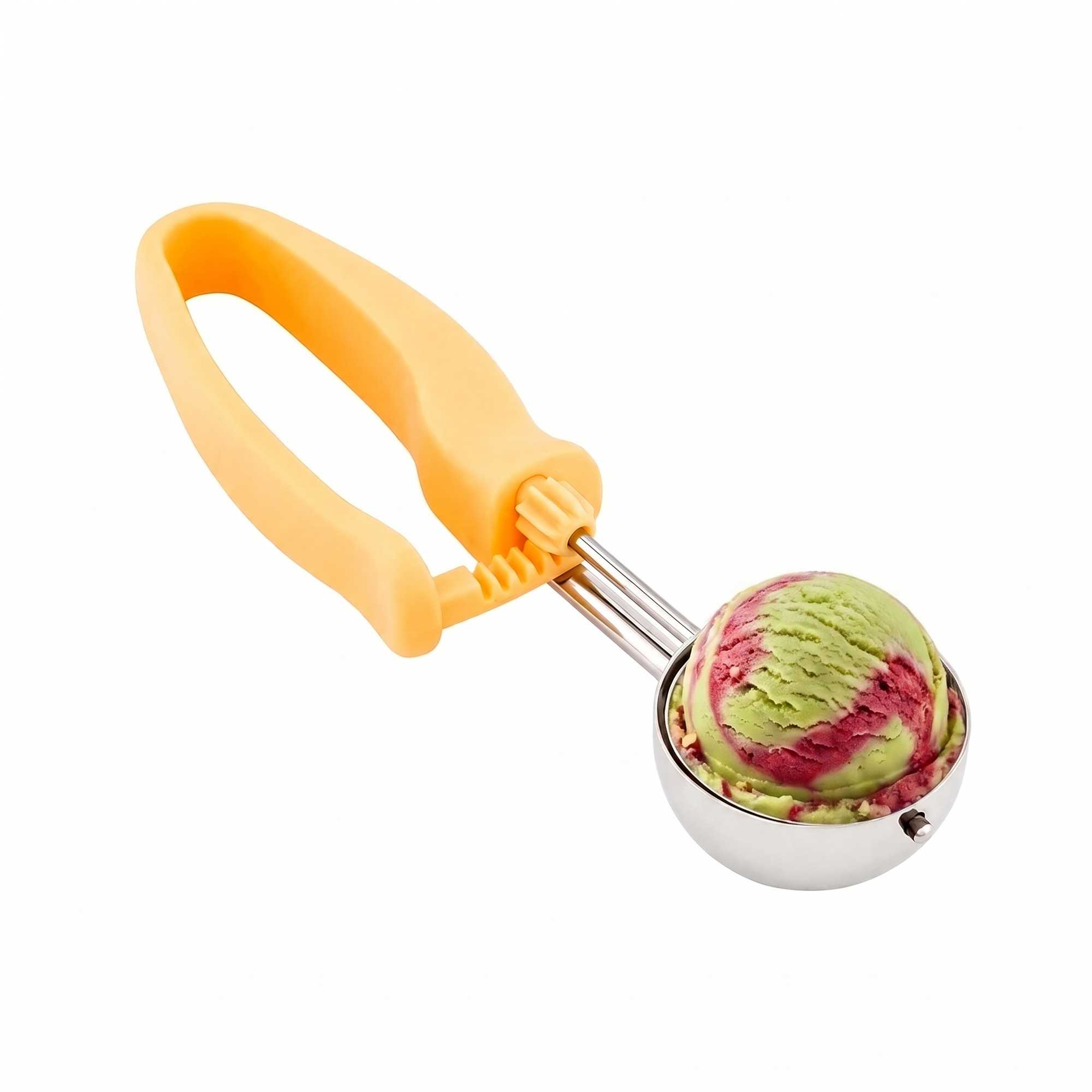 Comfy Grip 1.6 oz Stainless Steel #20 Portion Scoop - with Yellow Ambidextrous Handle - 1 count box