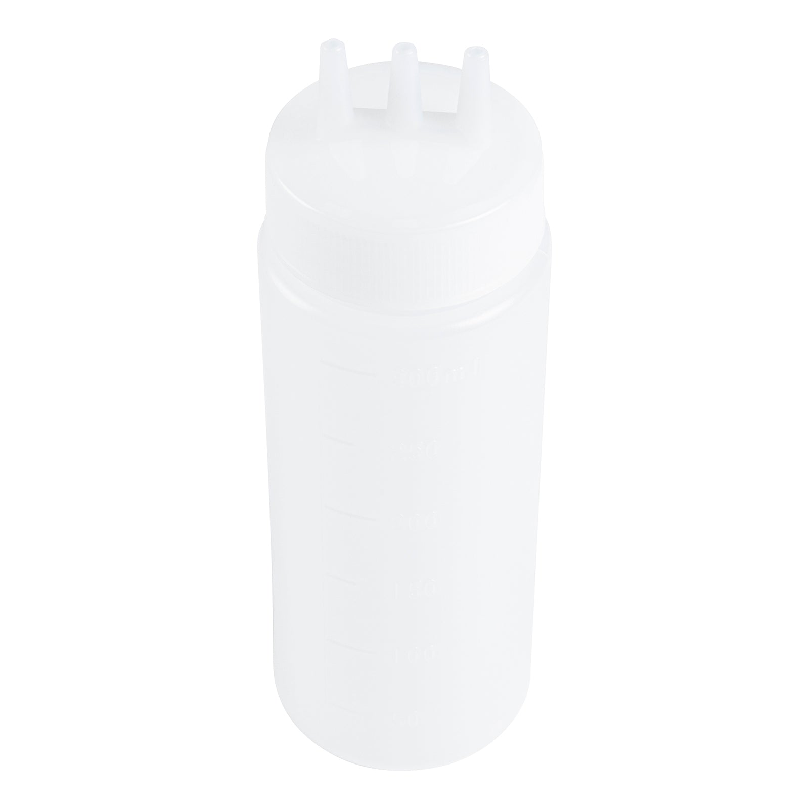 Sauce Tek 12 oz Clear Plastic All-Purpose Squeeze Bottle - with Triple Dispersion Tip - 6 count box