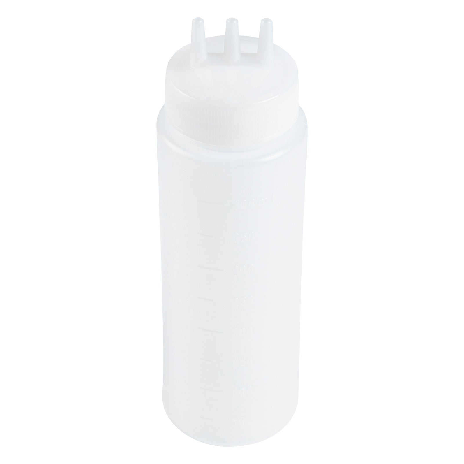 Sauce Tek 16 oz Clear Plastic All-Purpose Squeeze Bottle - with Triple Dispersion Tip - 6 count box