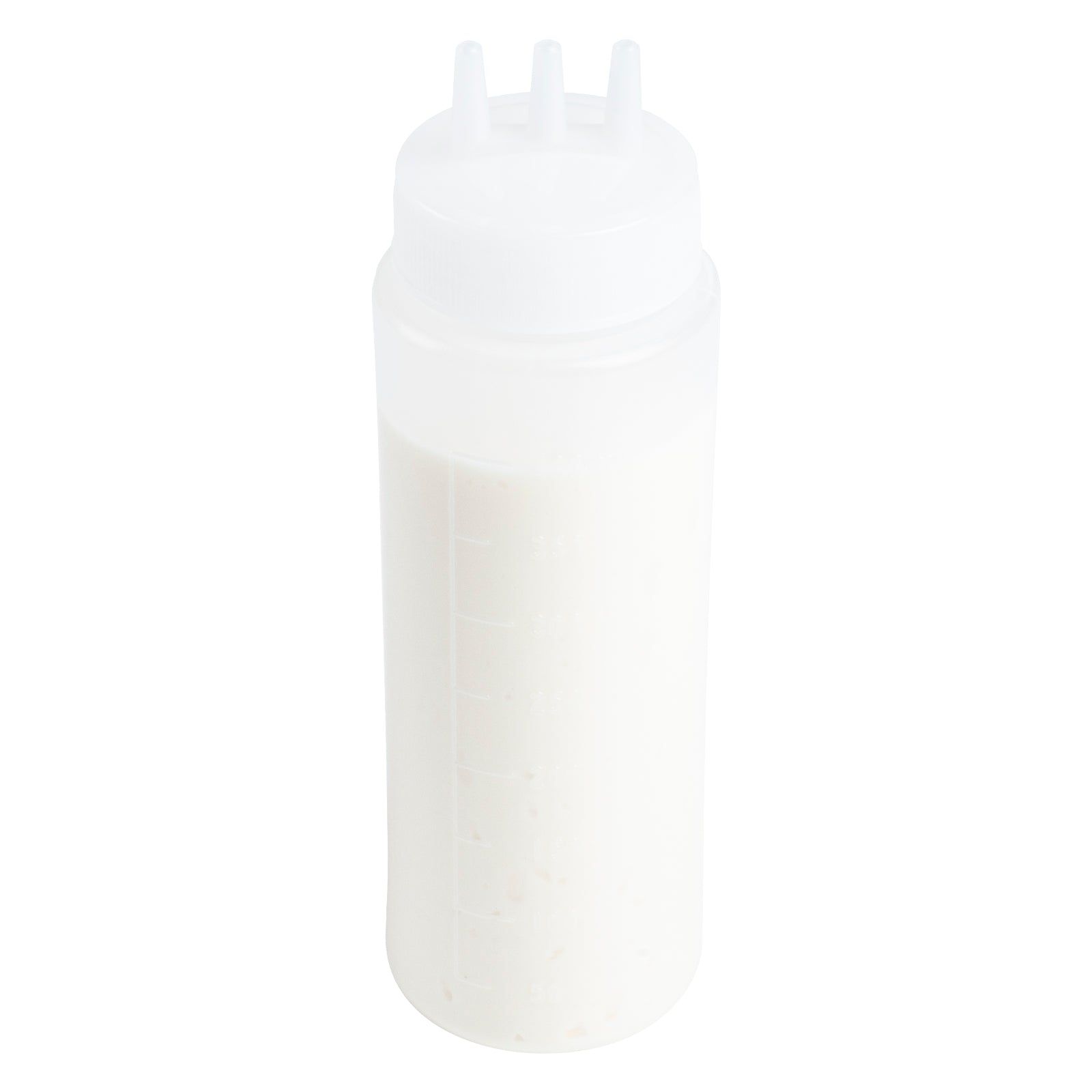 Sauce Tek 16 oz Clear Plastic All-Purpose Squeeze Bottle - with Triple Dispersion Tip - 6 count box