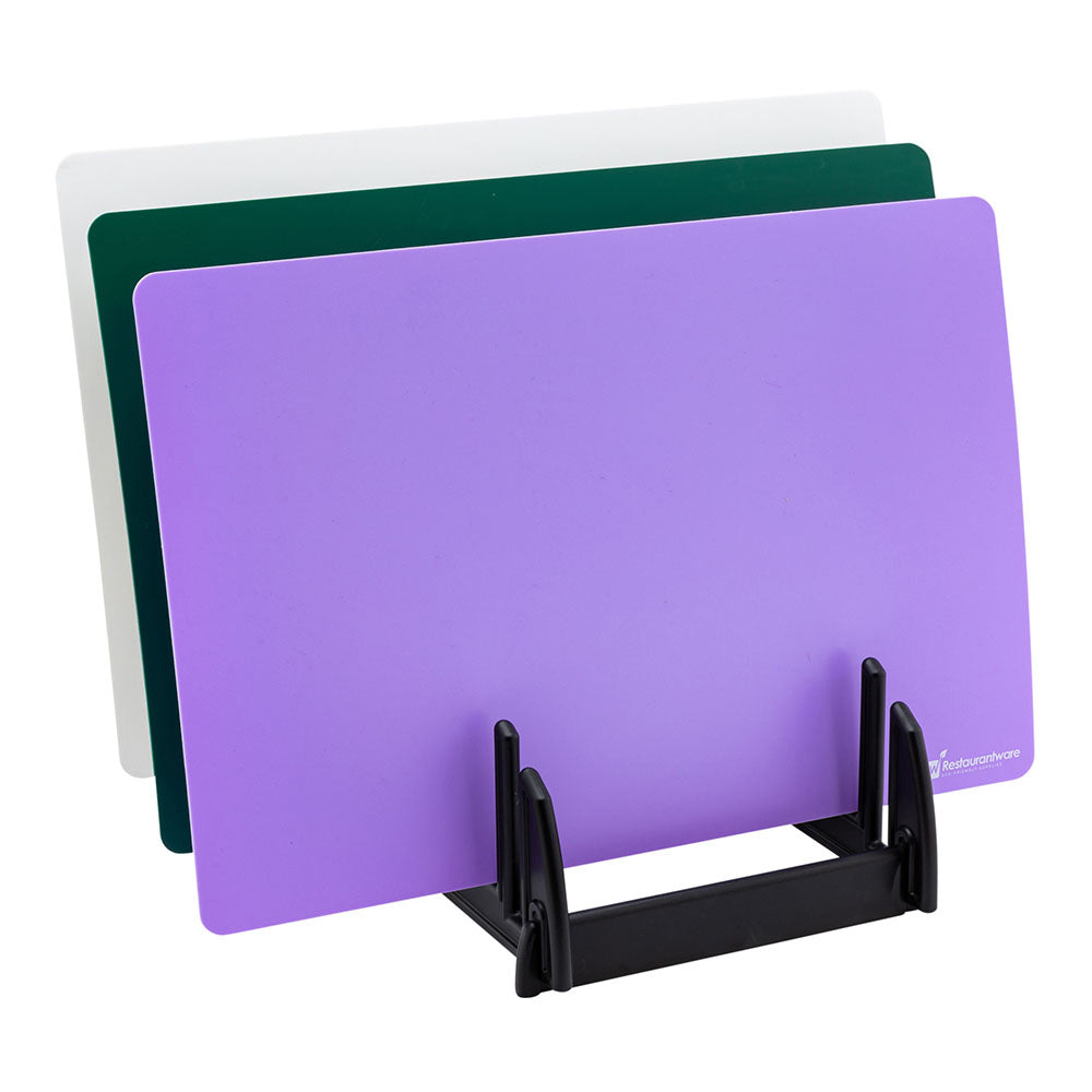 Chef 101 Black Plastic Collapsible Rack - For Flexible Cutting Board / Chopping Mat, 6 Slots - 9" x 9" x 6 1/2" - 1 count box