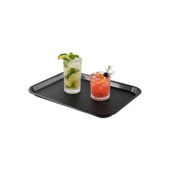 Chef 101 Rectangle Black Plastic Fast Food Tray - 10