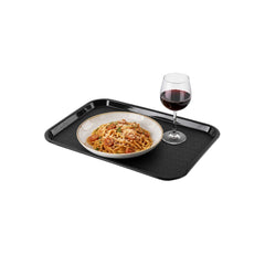 Chef 101 Rectangle Black Plastic Fast Food Tray - 12