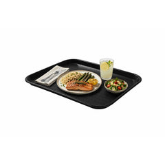 Chef 101 Rectangle Black Plastic Fast Food Tray - 14