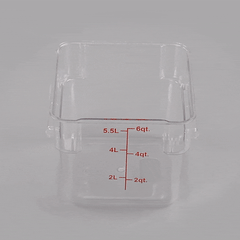 Met Lux 6 qt Square Clear Plastic Food Storage Container - with Red Volume Markers - 9