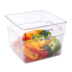 Met Lux 12 qt Square Clear Plastic Food Storage Container - with Blue Volume Markers - 11