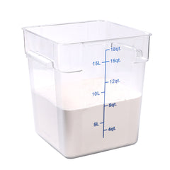Met Lux 18 qt Square Clear Plastic Food Storage Container - with Blue Volume Markers - 11