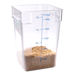 Met Lux 22 qt Square Clear Plastic Food Storage Container - with Blue Volume Markers - 11