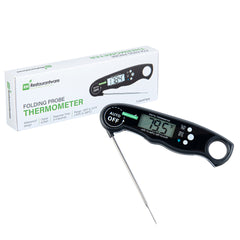 Kitchen tek Black Compact Digital Folding Probe Thermometer - Waterproof - 4 1/2