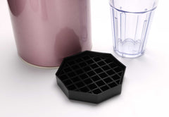 Bev Tek Octagon Black Plastic Drip Tray - with Removable Grate - 4