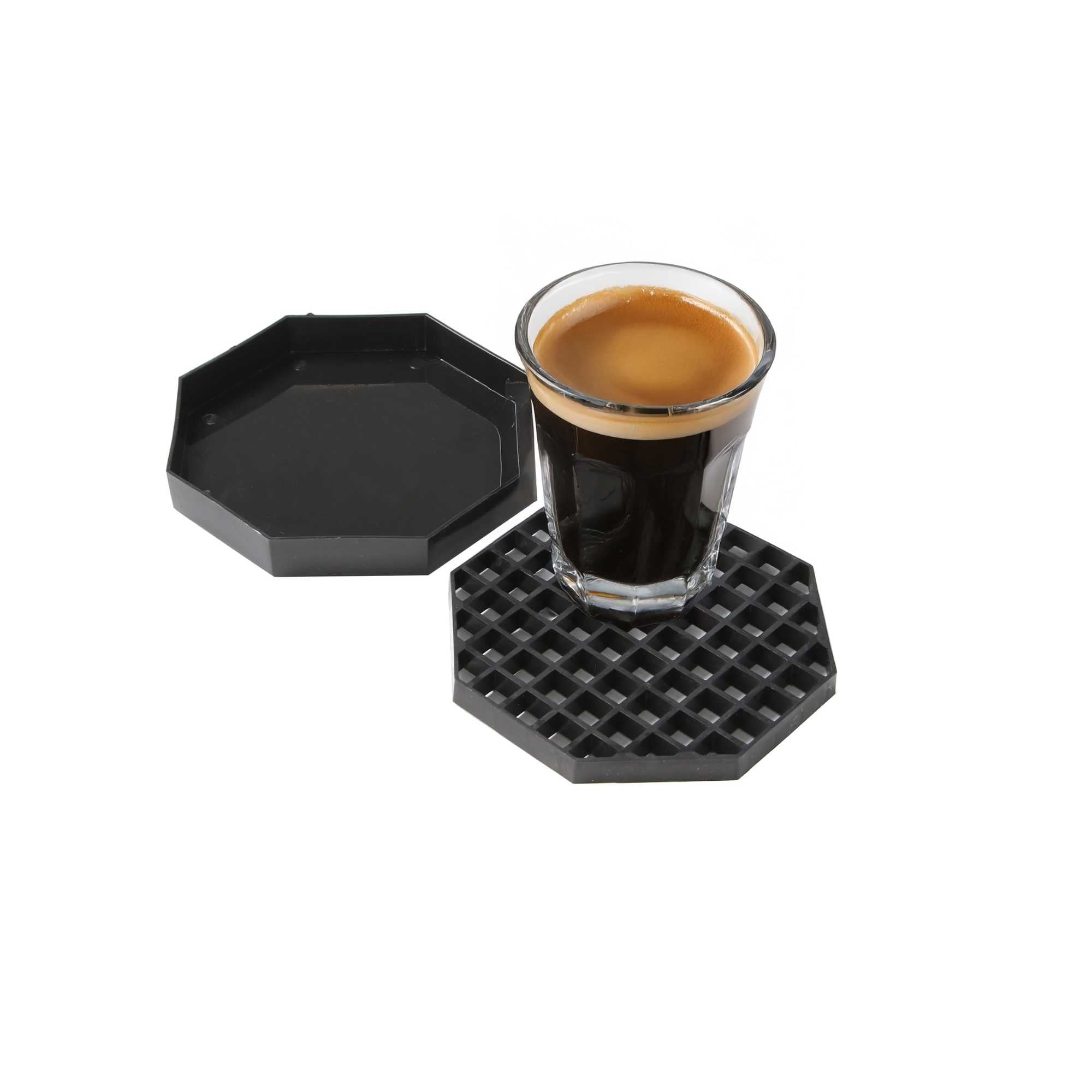 Bev Tek Black Plastic Drip Tray - with Removable Grate - 5" - 1 count box