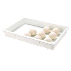 Pizzaly Rectangle White Plastic Pizza Dough Proofing Box - 26