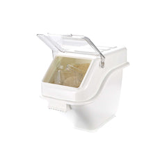 Met Lux 6 gal Rectangle White Shelf Ingredient Bin - with 2 1/2 Cup Measuring Scoop - 1 count box