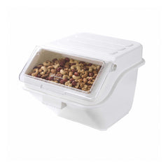 Met Lux 13 gal Rectangle White Shelf Ingredient Bin - with 2 1/2 Cup Measuring Scoop - 22 1/2