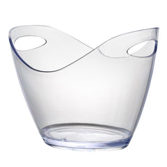 Bar Lux 3.7 qt Oval Clear Plastic Champagne Wine Bucket - 10 3/4