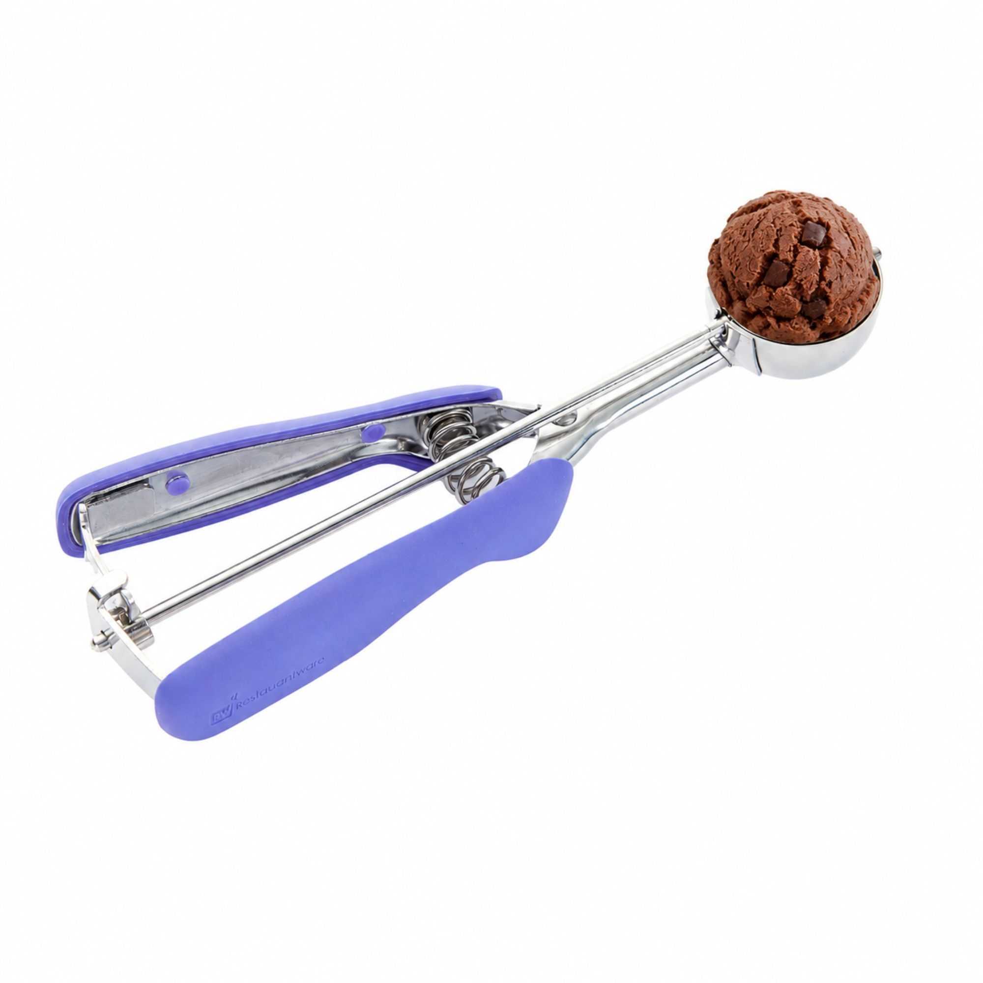Comfy Grip 0.8 oz Stainless Steel #40 Ice Cream Scoop - with Purple Handle - 1 count box