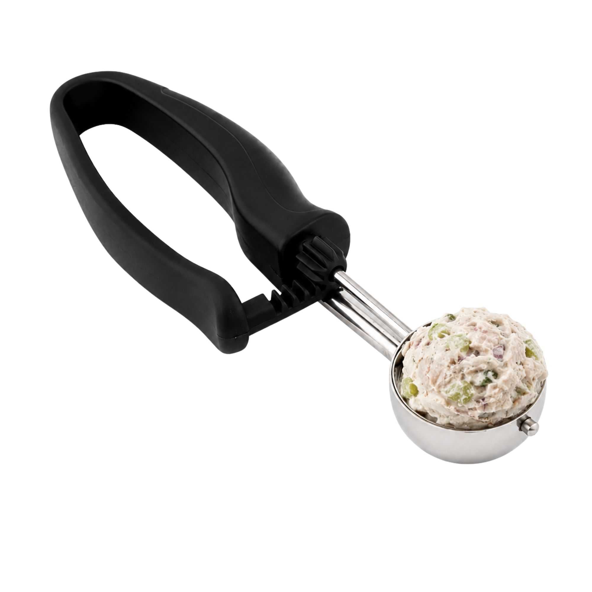 Comfy Grip 1.1 oz Stainless Steel #30 Portion Scoop - with Black Ambidextrous Handle - 1 count box