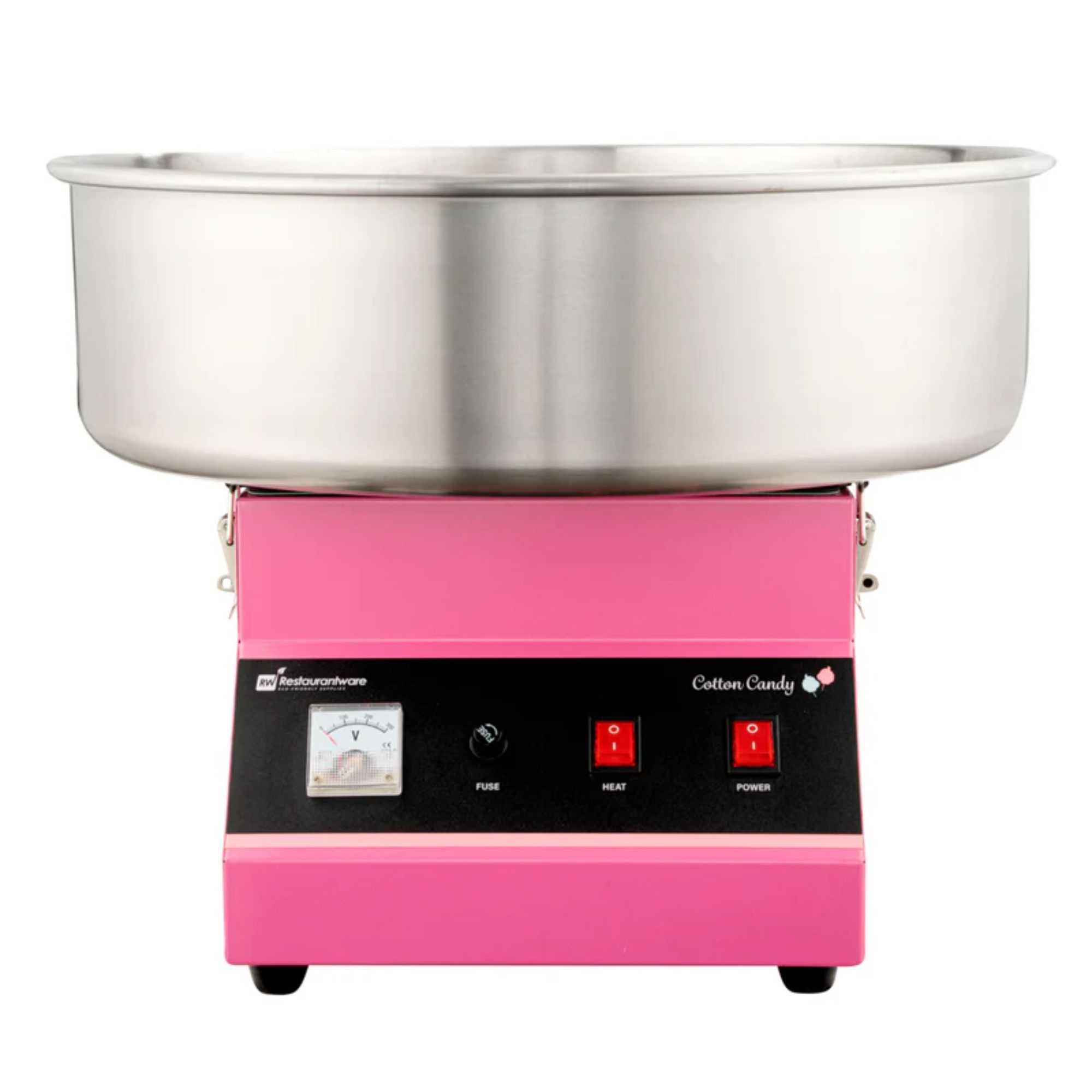 Hi Tek Pink Stainless Steel Cotton Candy / Candy Floss Machine - 1080w, 110V - 21" - 1 count box