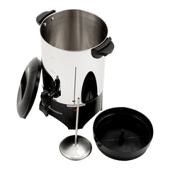 Restpresso 150 oz Stainless Steel Electric Coffee Percolator / Urn - 1000W, 30 Cup - 7 1/2