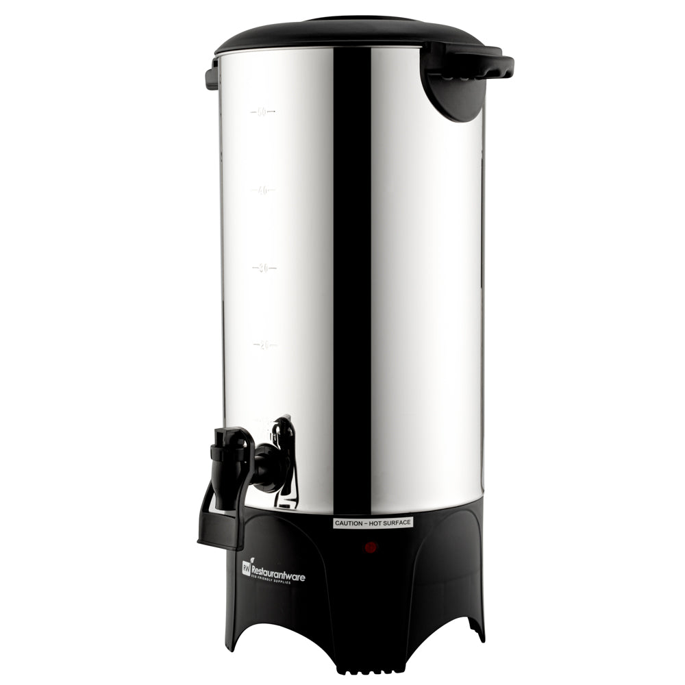 Restpresso 230 oz Stainless Steel Electric Coffee Percolator / Urn - 1000W, 46 Cup - 7 1/2" x 7 1/2" x 18" - 1 count box
