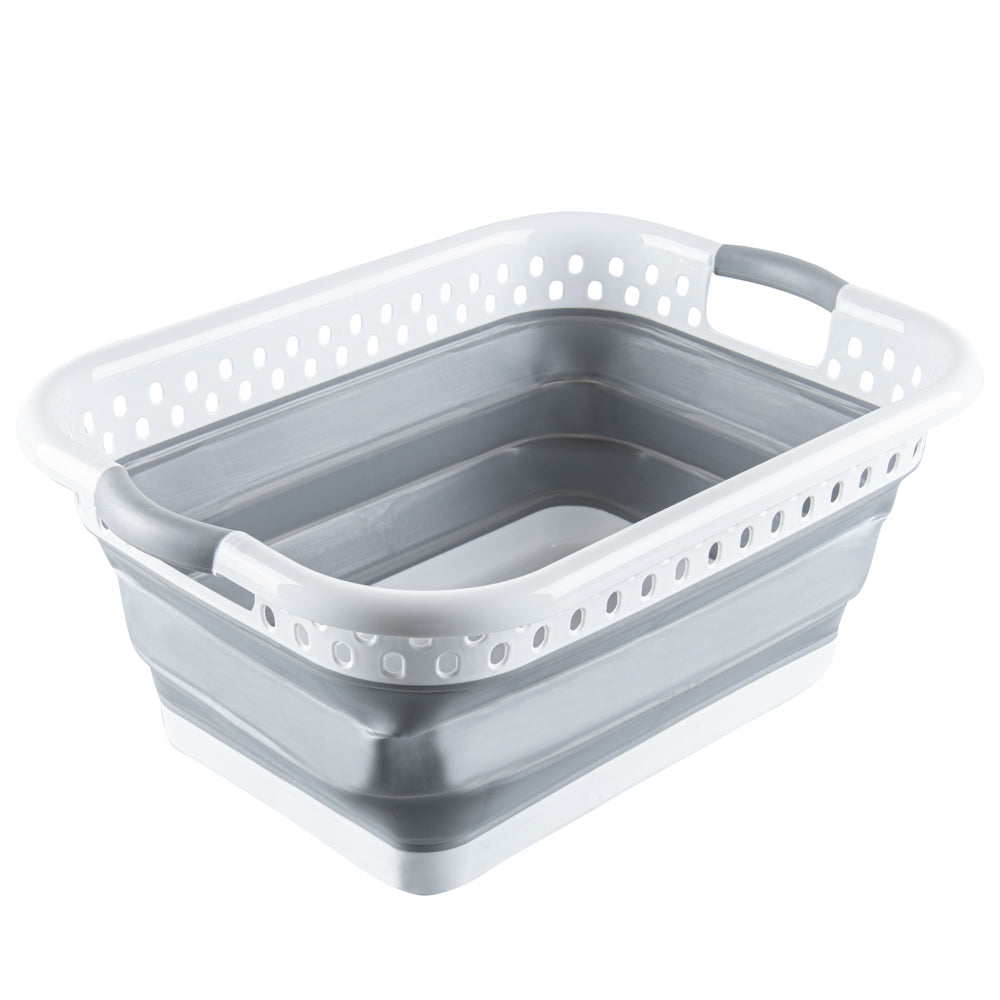 Chef 101 Gray Plastic Collapsible Storage Container - 21" x 15 1/2" x 8 3/4" - 1 count box