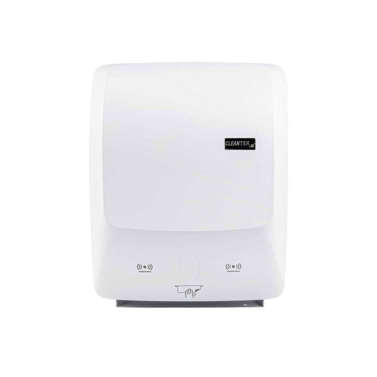 Clean Tek Professional White Plastic 8" Hands-Free Autocut Paper Towel Roll Dispenser - 12" x 8 3/4" x 15 1/2" - 1 count box