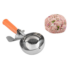 Met Lux 8 oz Stainless Steel #4 Portion Scoop - with Orange Handle - 10 count box