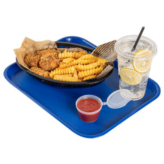 Chef 101 Rectangle Blue Plastic Fast Food Tray - 10