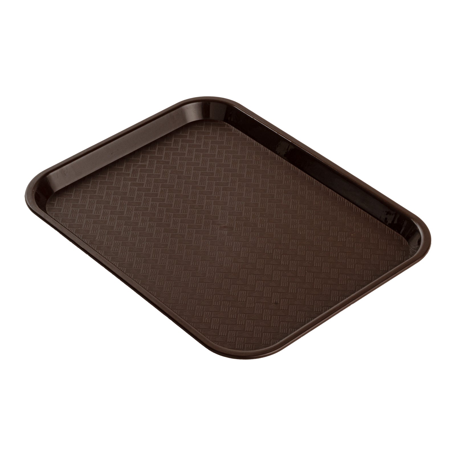 Chef 101 Rectangle Brown Plastic Fast Food Tray - 10" x 14" - 50 count box