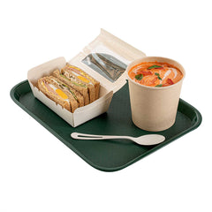 Chef 101 Rectangle Forest Green Plastic Fast Food Tray - 10