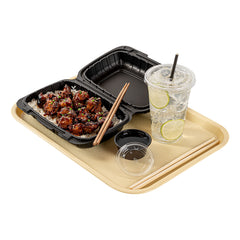Chef 101 Rectangle Beige Plastic Fast Food Tray - 12
