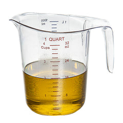 Chef 101 1 qt (4 cups) Clear Plastic Measuring Cup - 6 1/2
