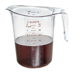 Chef 101 2 qt (8 cups) Clear Plastic Measuring Cup - 7 3/4