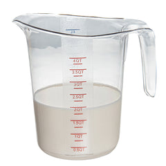 Chef 101 4 qt (16 cups) Clear Plastic Measuring Cup - 9 1/2
