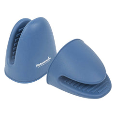 Comfy Grip Ombre Blue Silicone 2-Piece Mini Pot Holder Mitt Set - Heat-Resistant - 4 1/4