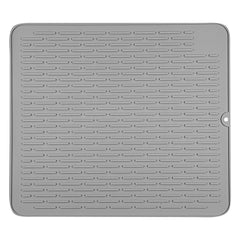 Comfy Grip Rectangle Gray Silicone Dish Drying Mat - 17 3/4