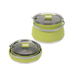 Hi Tek 1L Green Silicone Collapsible Kettle - with Lid - 6