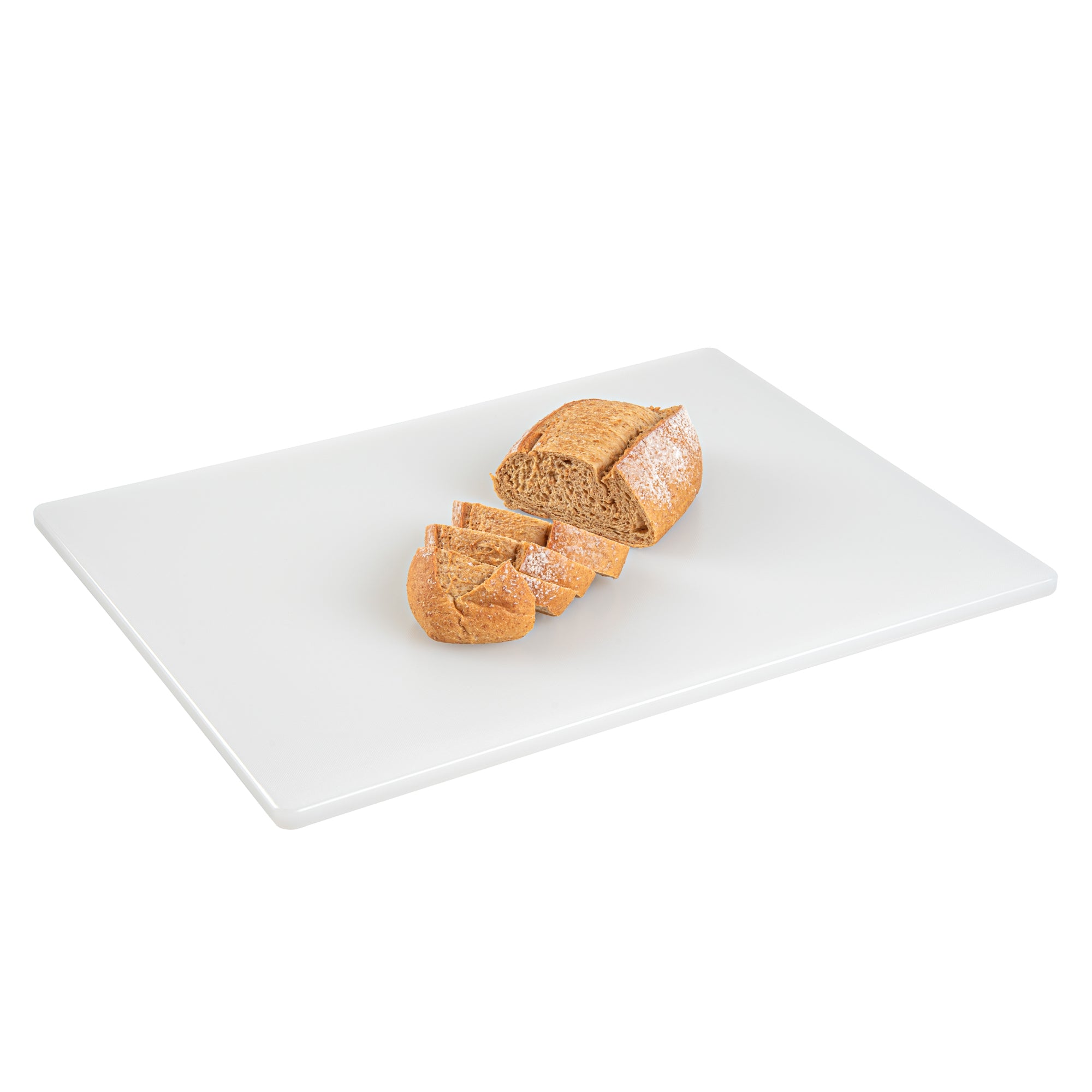 Chef 101 White Plastic Cutting Board - 20" x 15" x 1/2" - 10 count box