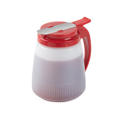 Chef 101 32 oz Red Plastic All Purpose / Syrup Dispenser - 5 1/2