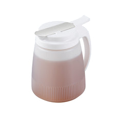 Chef 101 32 oz White Plastic All Purpose / Syrup Dispenser - 5 1/2
